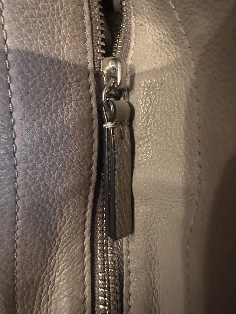 Tory Burch Gemini Link Taupe Leather Shoulder Bag Purse with Silver Hardware